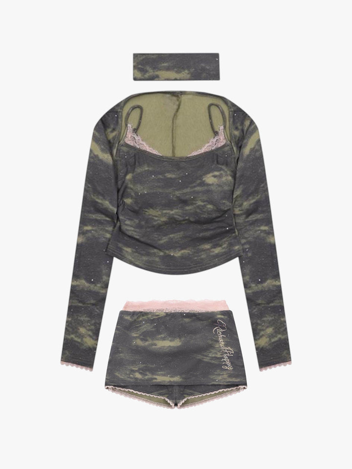 GKIKZ RHINESTONE SHAWL SLING 3PC'S SUIT