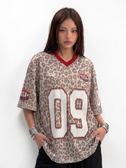 09 Leopard V-Neck Jersey