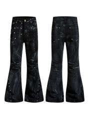 Aftershock Ink-Splatter Flare Jeans