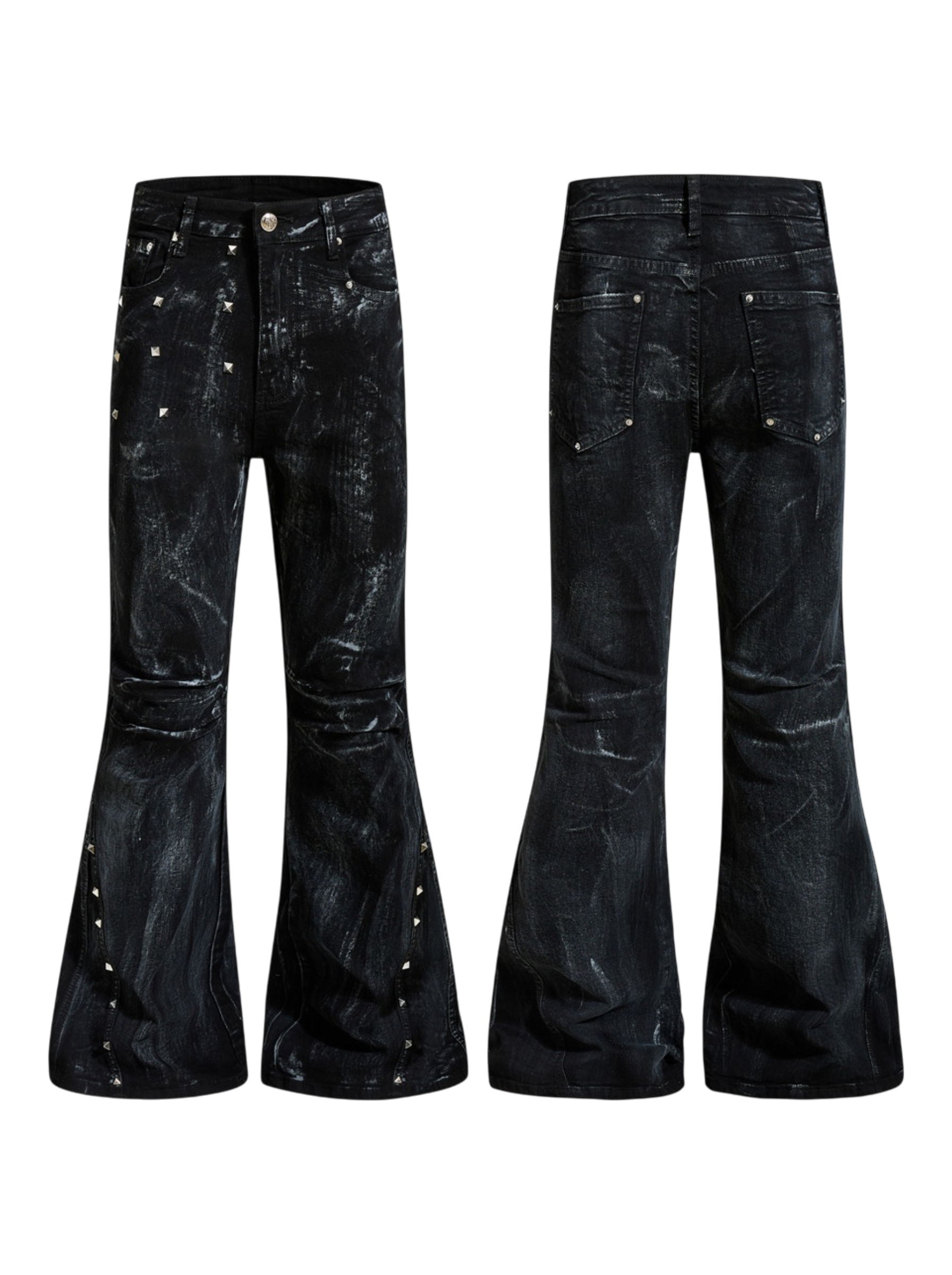 Aftershock Ink-Splatter Flare Jeans