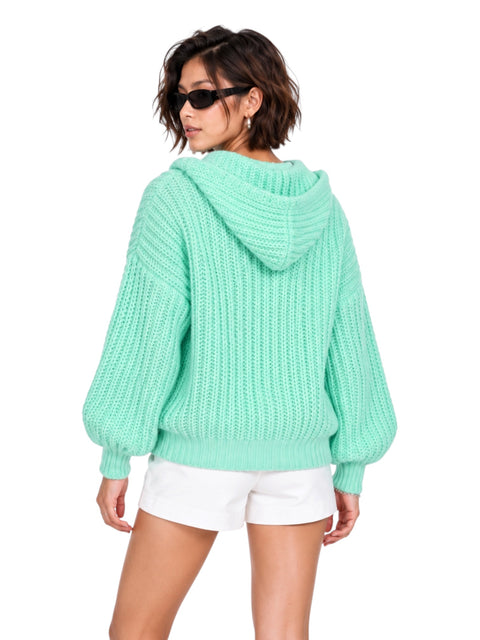 Chunky Hooded Button Cardigan