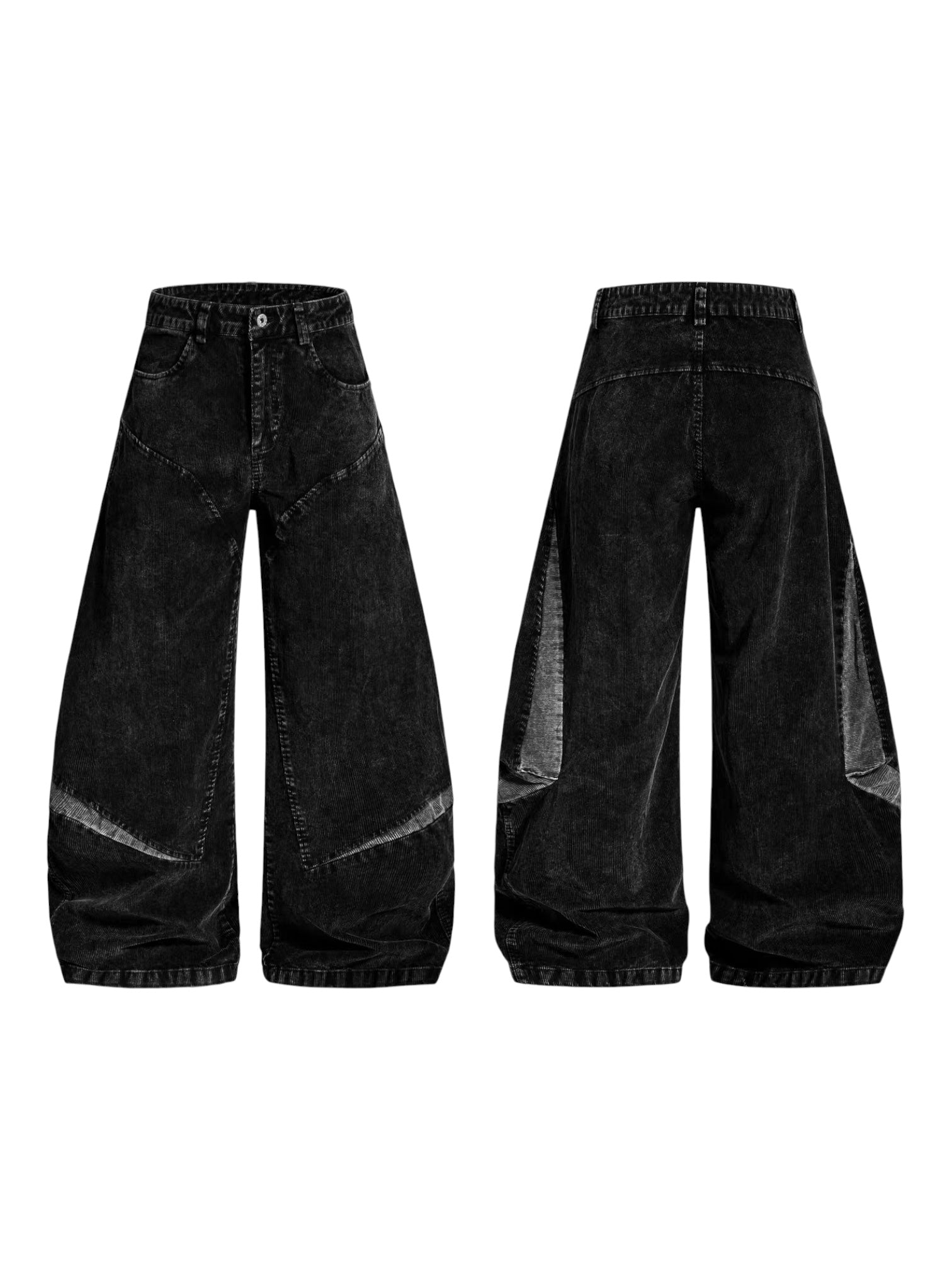 GKIKZ ABYSSAL CORDUROY SCULPT WIDE-LEG PANTS