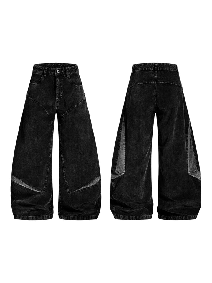 GKIKZ ABYSSAL CORDUROY SCULPT WIDE-LEG PANTS