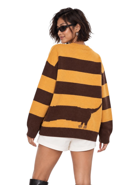Dachshund Stripe Crewneck Sweater