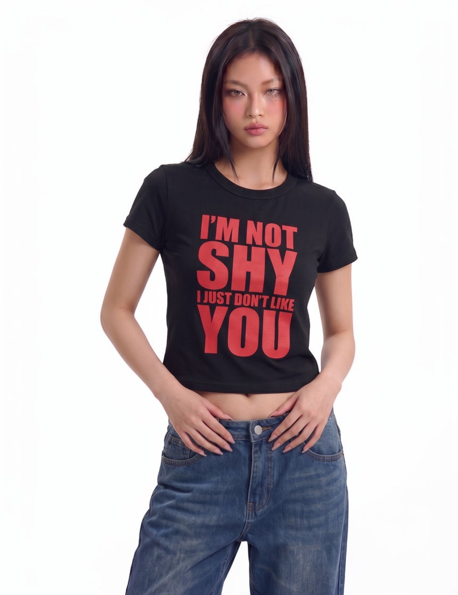 Don't Like You slogan graphic cotton tee — women's streetwear