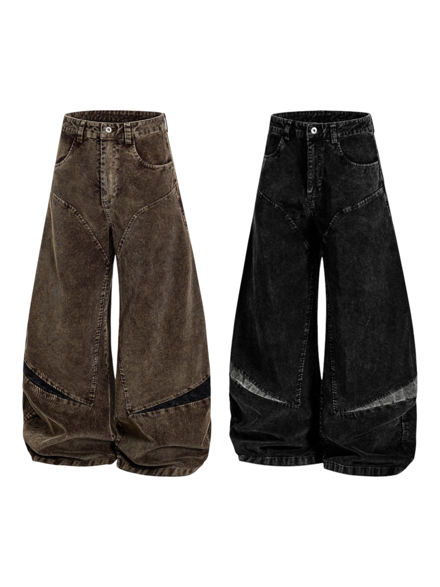 GKIKZ ABYSSAL CORDUROY SCULPT WIDE-LEG PANTS