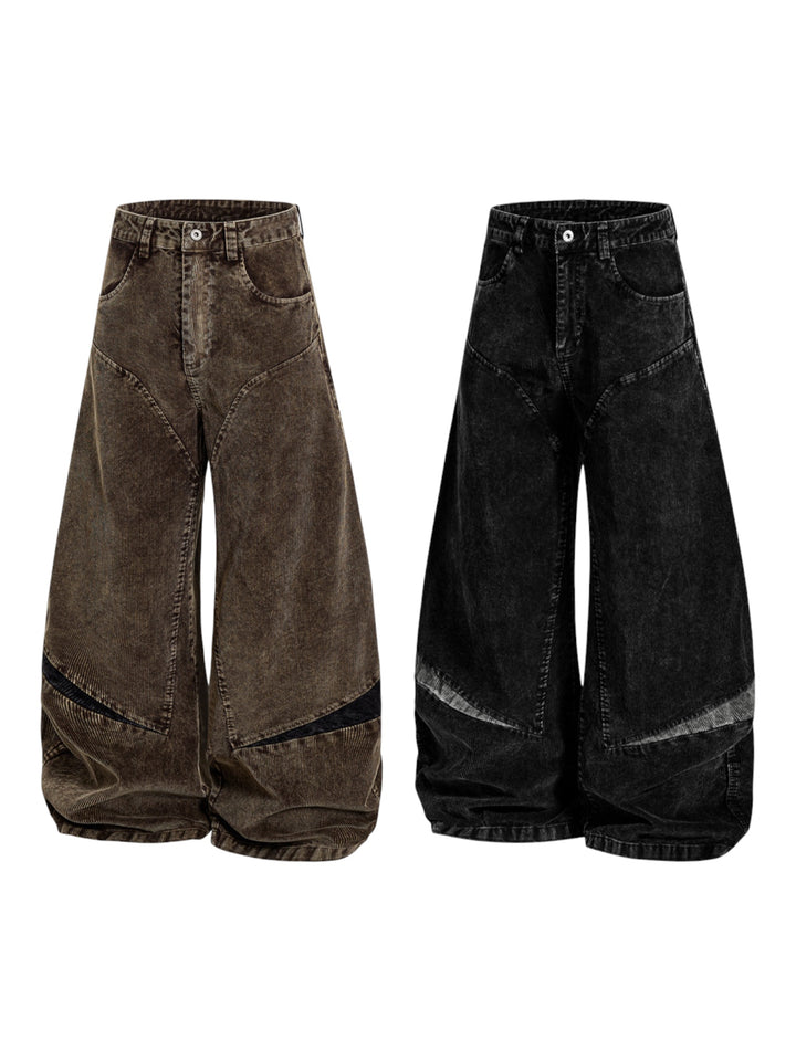 GKIKZ ABYSSAL CORDUROY SCULPT WIDE-LEG PANTS