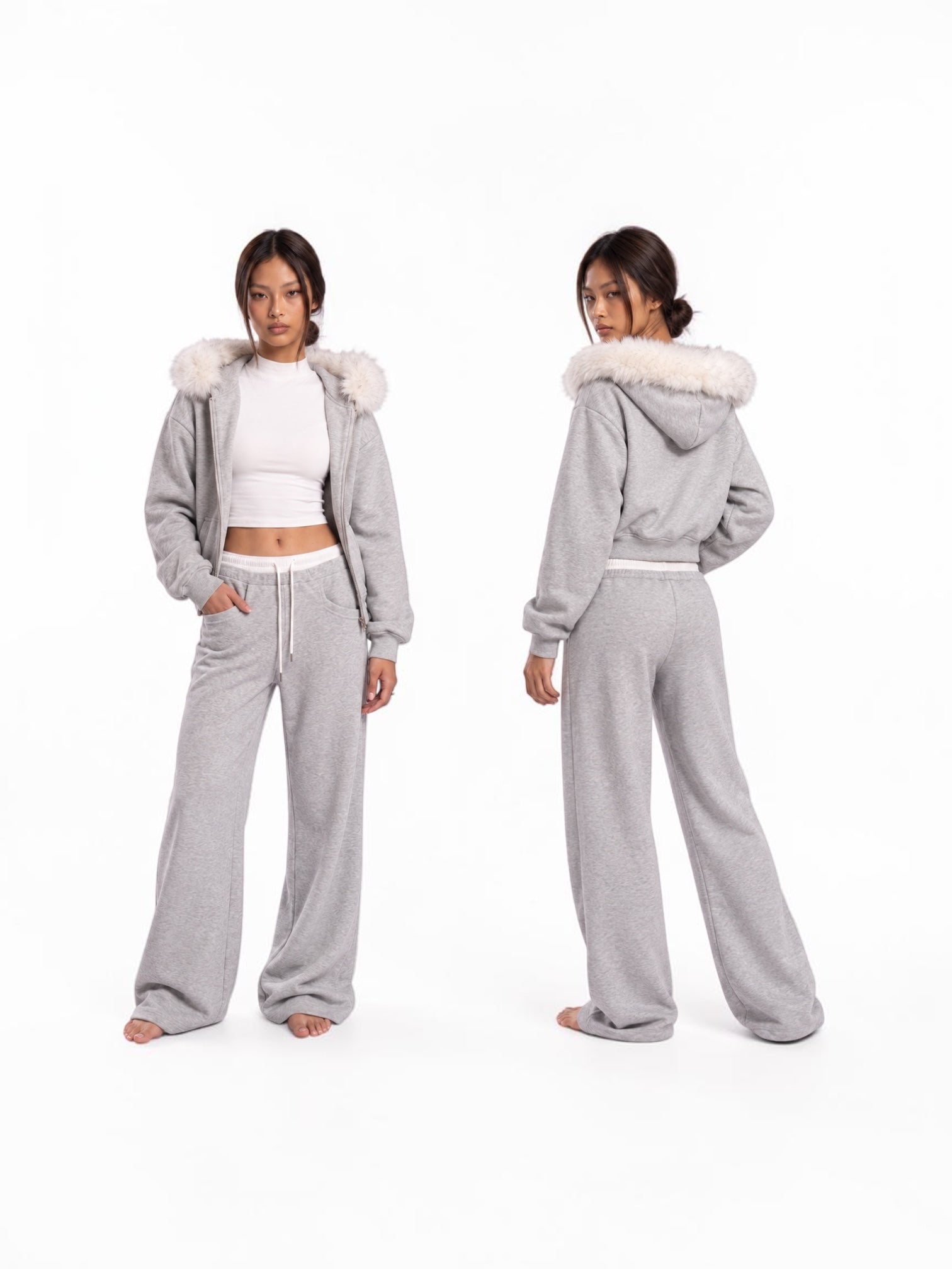 Cloudline Fur-Trim Hoodie & Jogger Separates