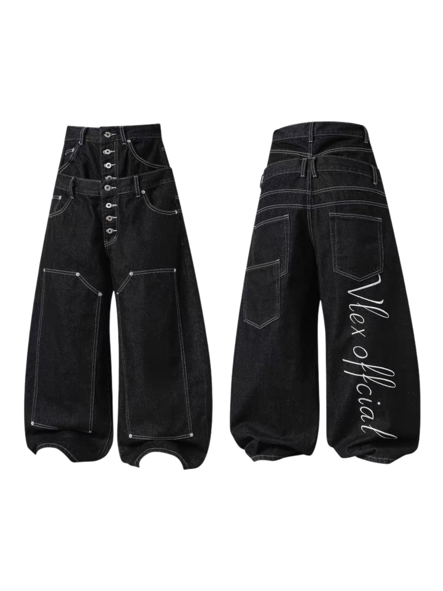 GKIKZ DUAL WAIST SCISSOR CUT HEAVY DENIM
