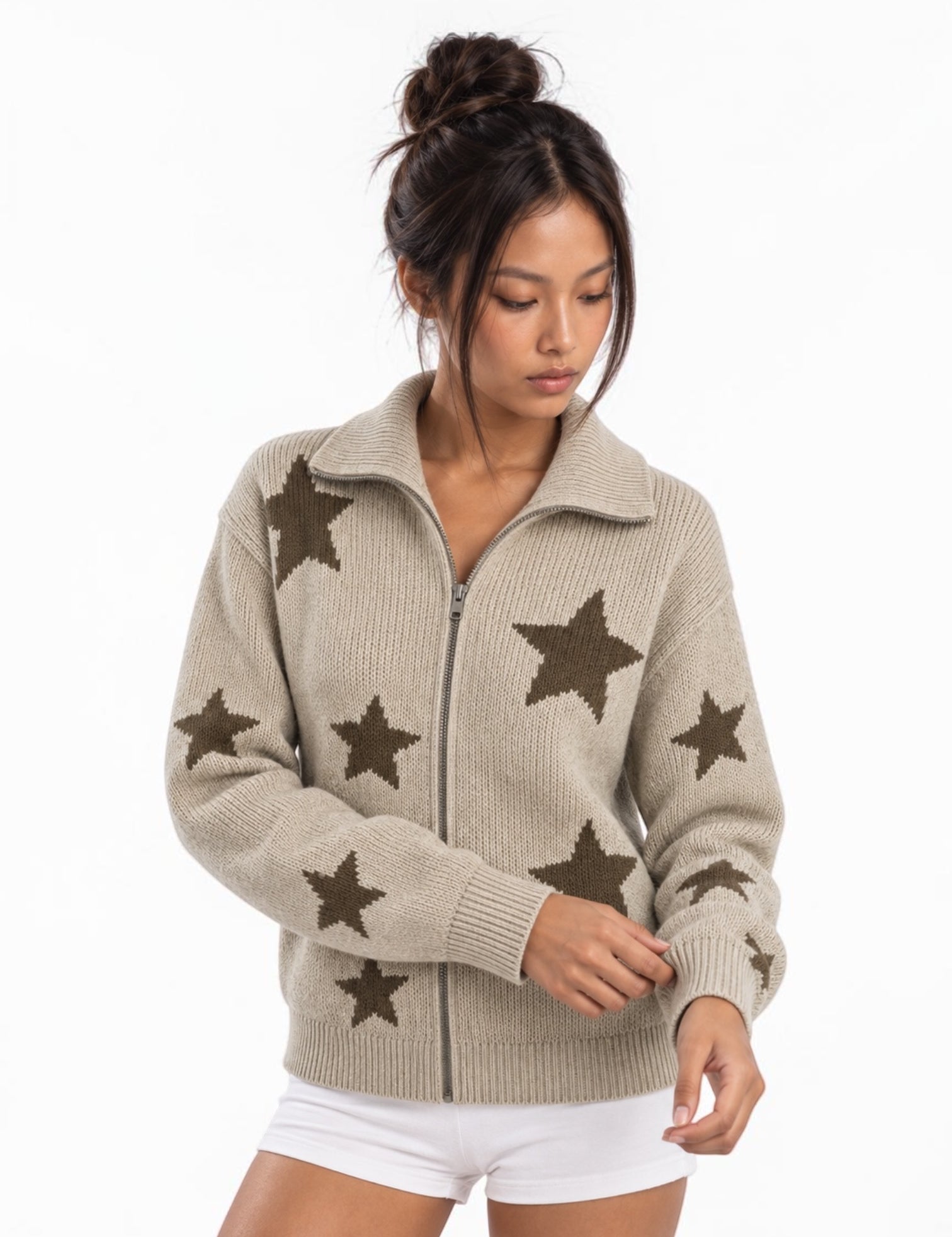 Stargaze Zip-Up Knit Cardigan