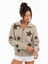 Stargaze Zip-Up Knit Cardigan