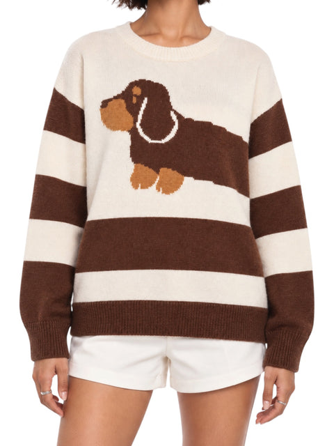 Dachshund Stripe Crewneck Sweater