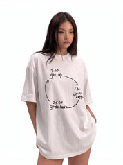 Busy Schedule timeline-print 250GSM cotton tee — streetwear