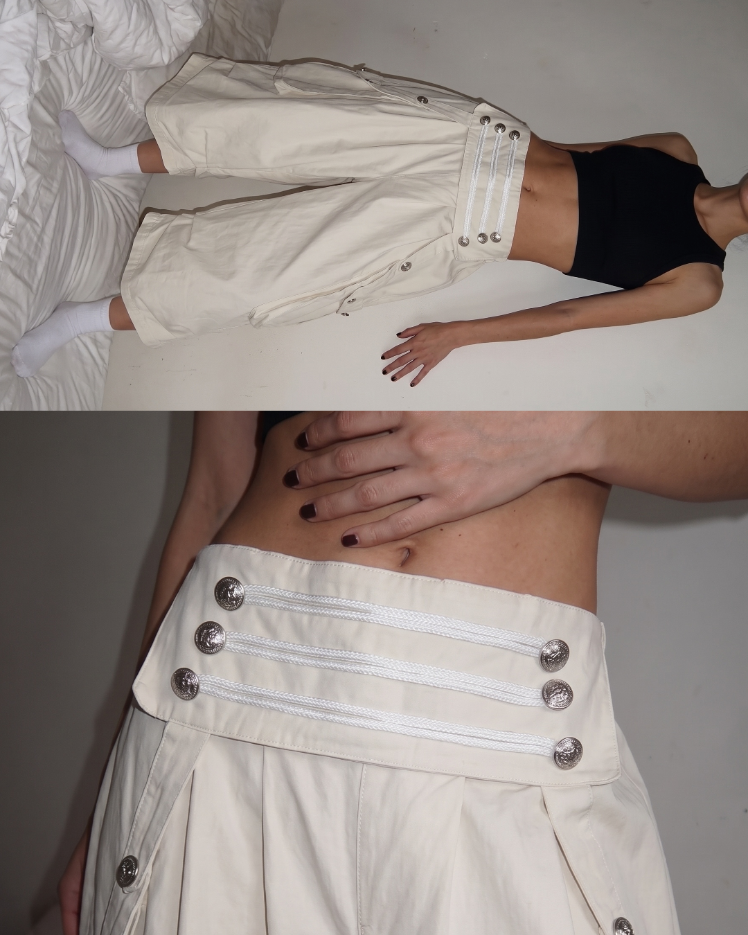 Ornate Round Filigree Wide-leg Capri