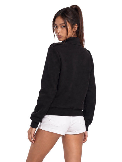 Ornate Round Filigree Zip-Up Jacket - Black