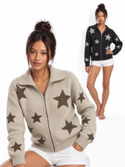 Stargaze Zip-Up Knit Cardigan