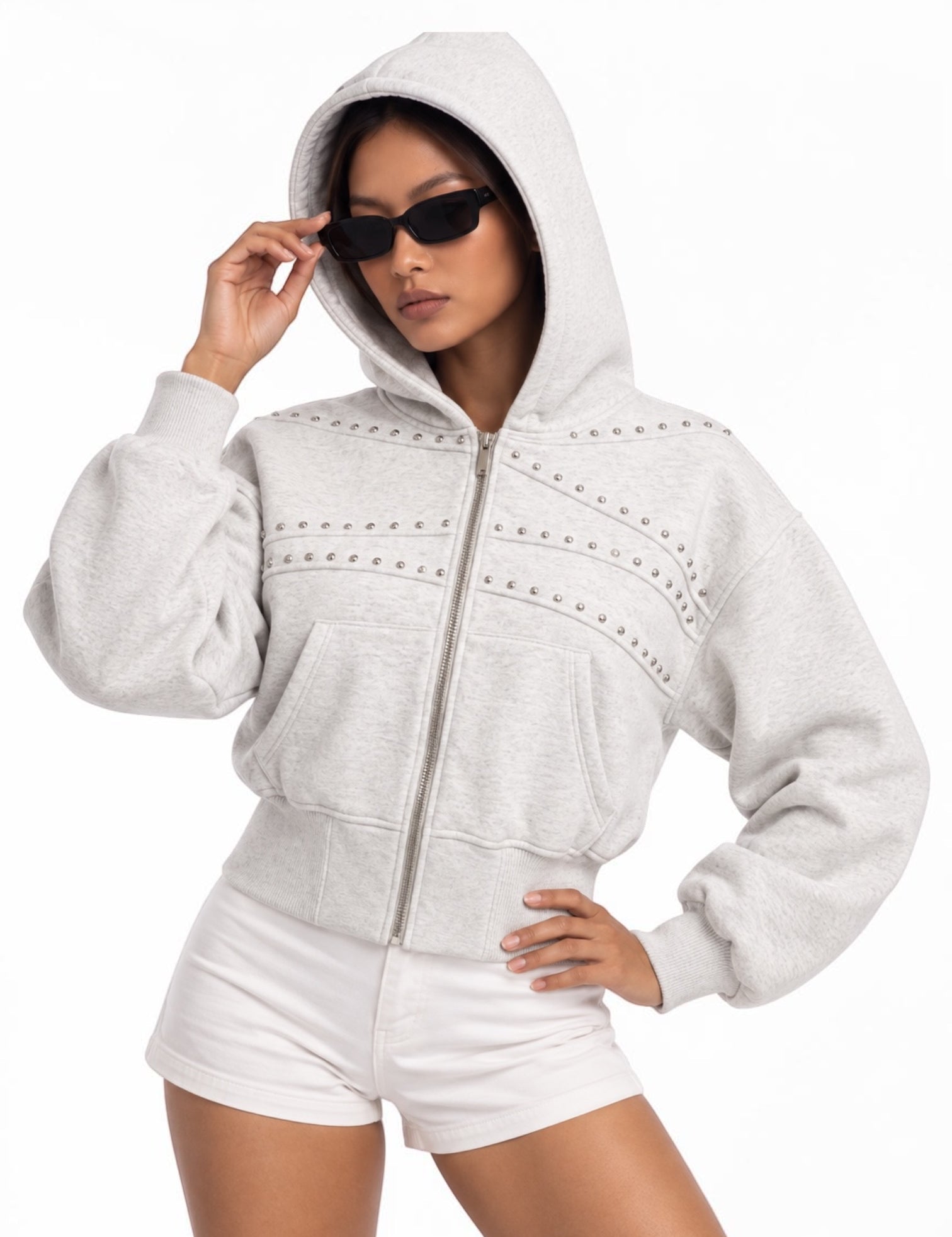 Rivet Wave Washed Zip Hoodie