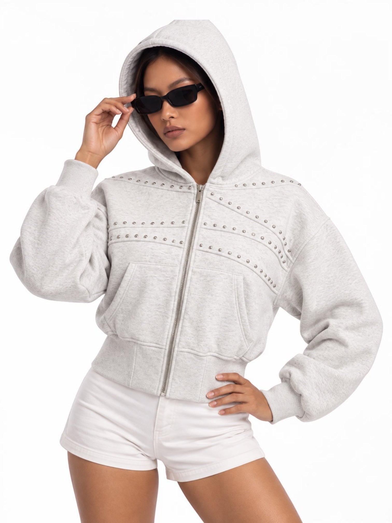 Rivet Wave Washed Zip Hoodie
