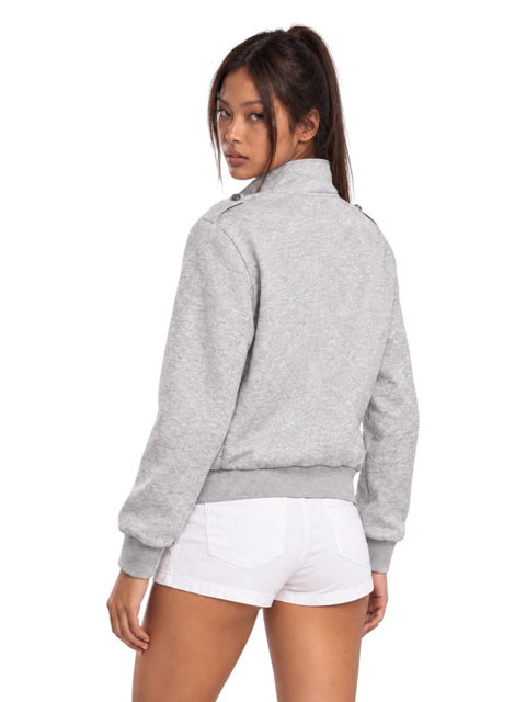 Ornate Round Filigree Zip-Up Jacket - Gray