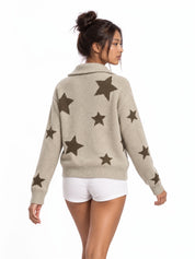 Stargaze Zip-Up Knit Cardigan