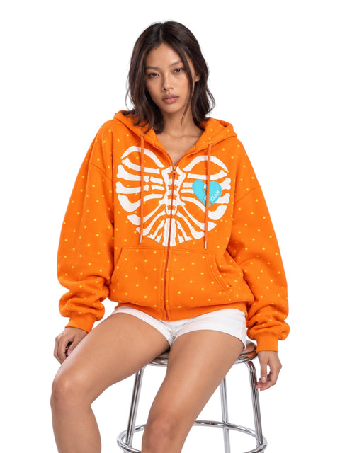 Heartbreak Skeleton Zip Hoodie