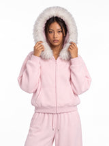 Baby-Pink Detachable Fur-Trim Full Body Set