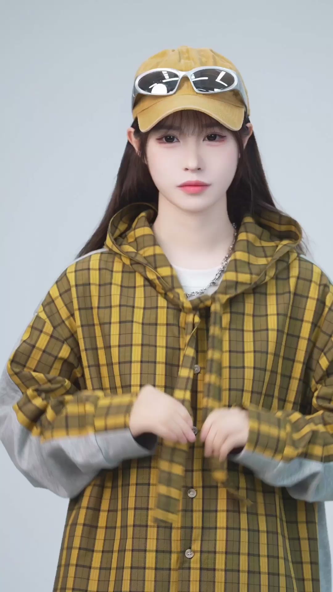 [25SS RESTOCKS] GKIKZ PREMIUM COTTON PLAID SPLITTABLE HOODED JACKET