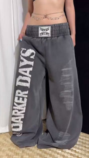 "Never Trust" Wide-Leg Pant