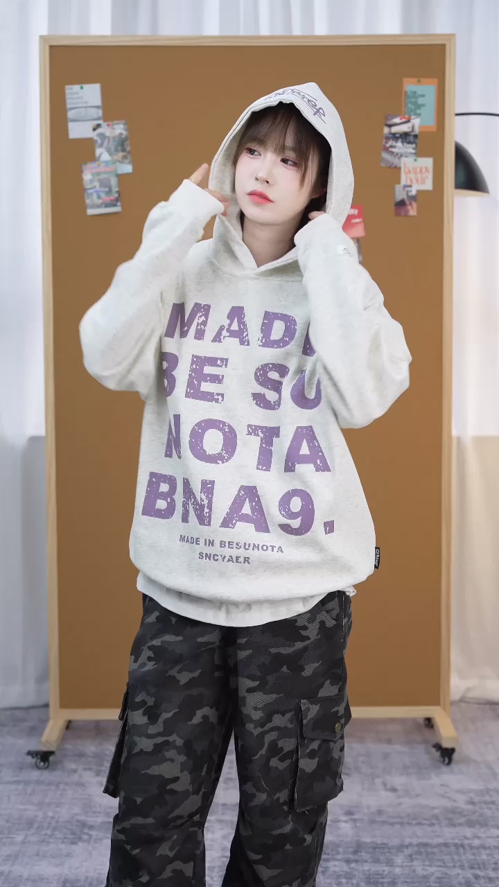 GKIKZ BNA9 LAZY HEAVY LOOSE HOODIE