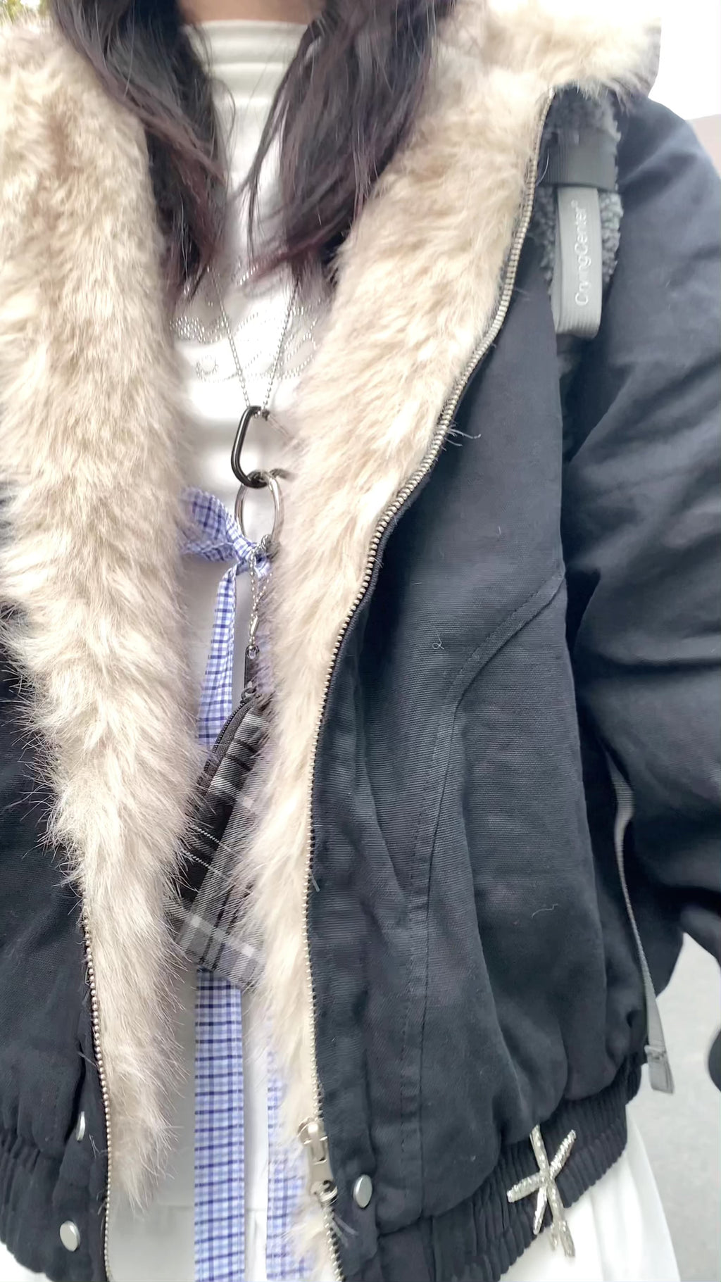 Mountain Carving Thickened Fur Jacket