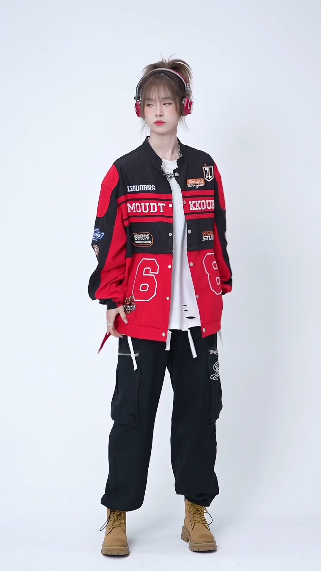 [25SS RESTOCKS] GKIKZ MOUDT KKOUB MOTOSPORTS JACKET (RED/PINK)