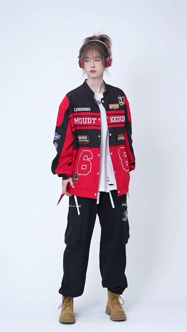 [25SS RESTOCKS] GKIKZ MOUDT KKOUB MOTOSPORTS JACKET (RED/PINK)