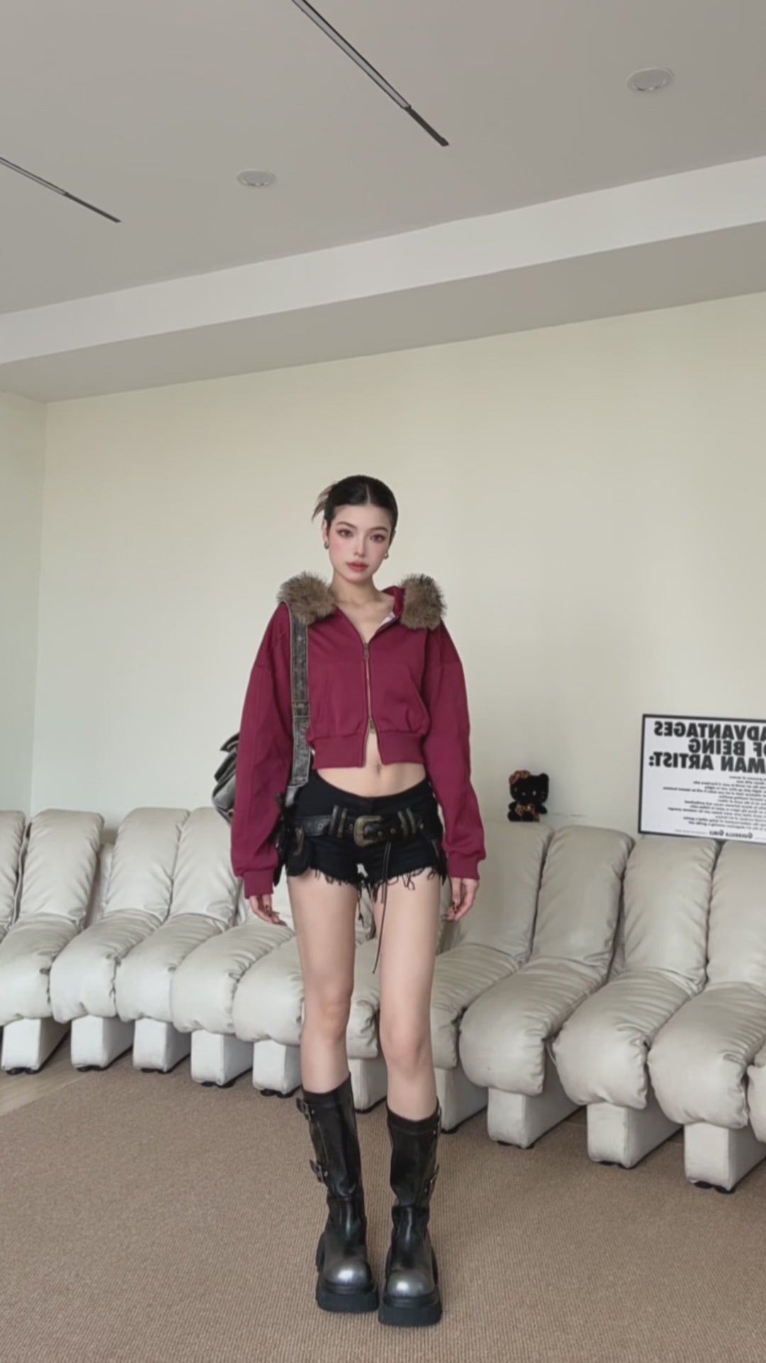 GKIKZ FOX FLARE ZIP-UP HOODIE