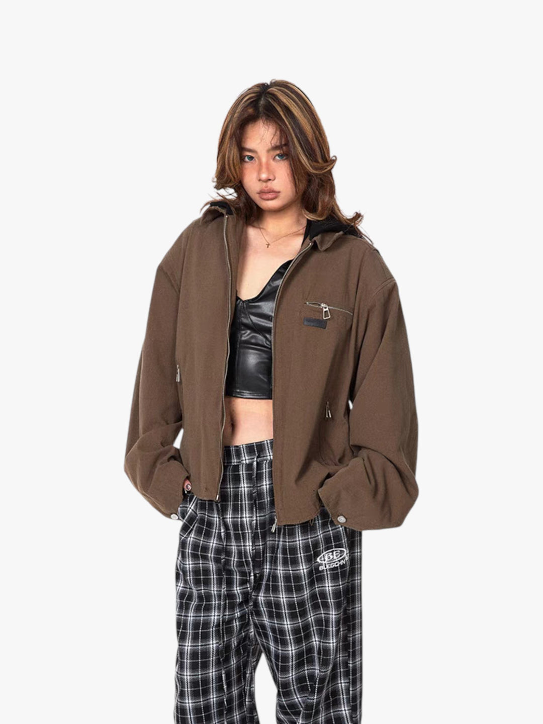 GKIKZ DIFFERENT HOOD MOTORCYCLE JACKET