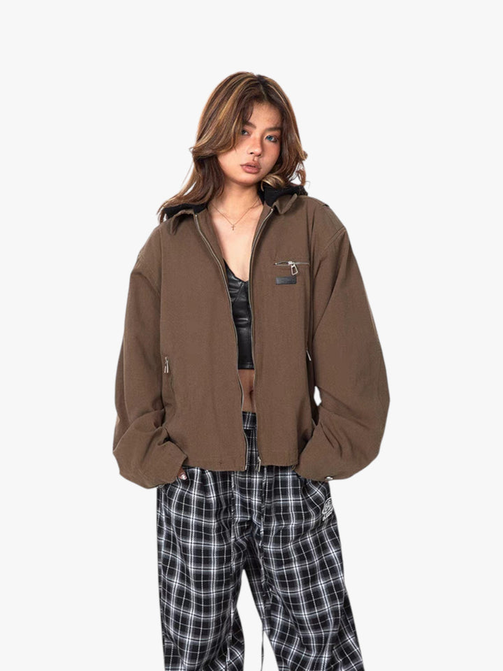 GKIKZ DIFFERENT HOOD MOTORCYCLE JACKET