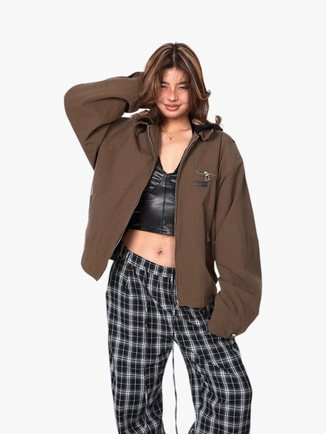 GKIKZ DIFFERENT HOOD MOTORCYCLE JACKET