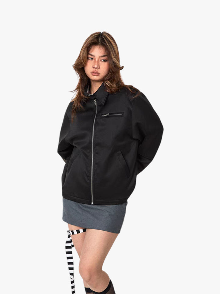 GKIKZ RETRO SOLID COLORS SHORT LAPELS JACKET