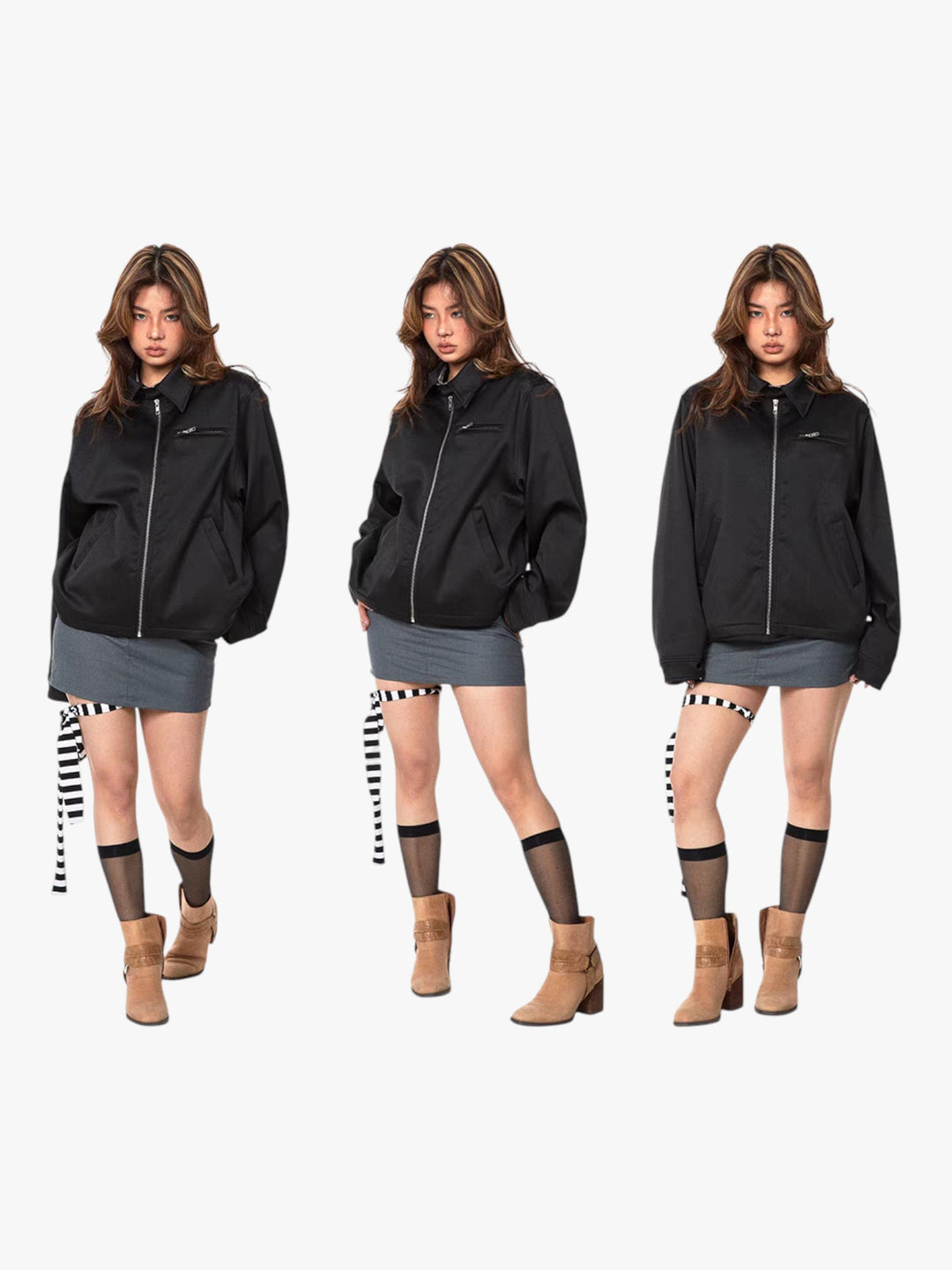 GKIKZ RETRO SOLID COLORS SHORT LAPELS JACKET