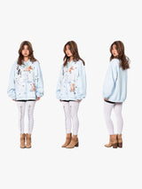GKIKZ RETRO CAT'S IN SPACE SWEAT HOODED ZIPPER