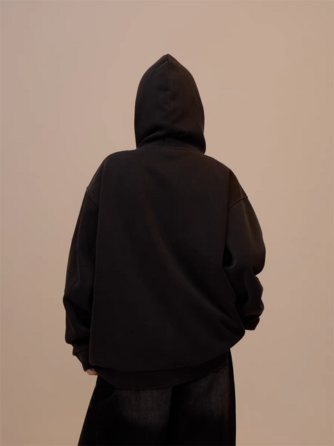 [VALENTINE SPECIAL] GKIKZ BLACK GRAFFITI PRINT OVERSIZED HOODIE