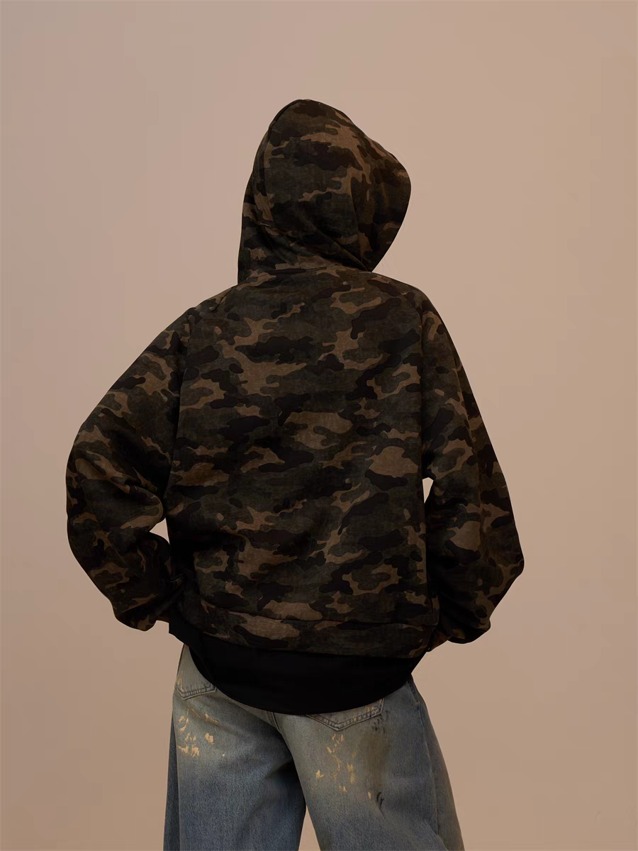 [VALENTINE SPECIAL] GKIKZ CAMOUFLAGE DRAGON PRINT ZIPPER HOODIE