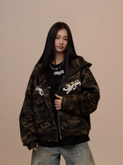 [VALENTINE SPECIAL] GKIKZ CAMOUFLAGE DRAGON PRINT ZIPPER HOODIE