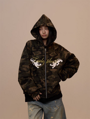 [VALENTINE SPECIAL] GKIKZ CAMOUFLAGE DRAGON PRINT ZIPPER HOODIE