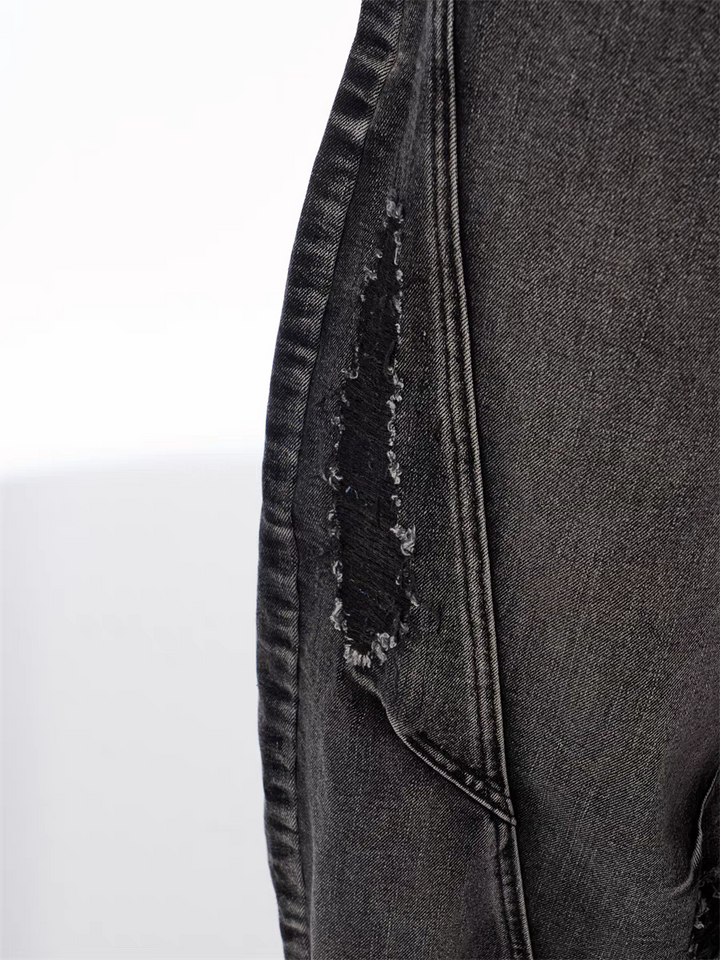 GKIKZ DISTRESSED WIDE-LEG BANANA JEANS