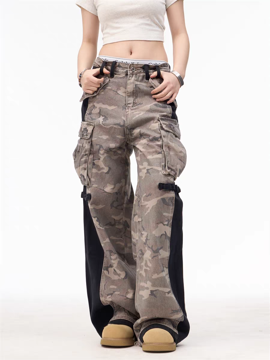 [25SS NEW ARRIVAL] GKIKZ CAMO PANEL UTILITY CARGO PANTS