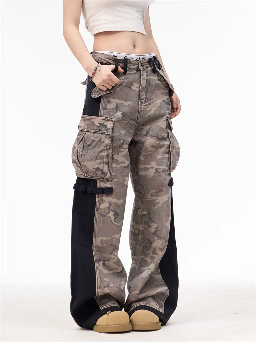 GKIKZ CAMO PANEL UTILITY CARGO PANTS