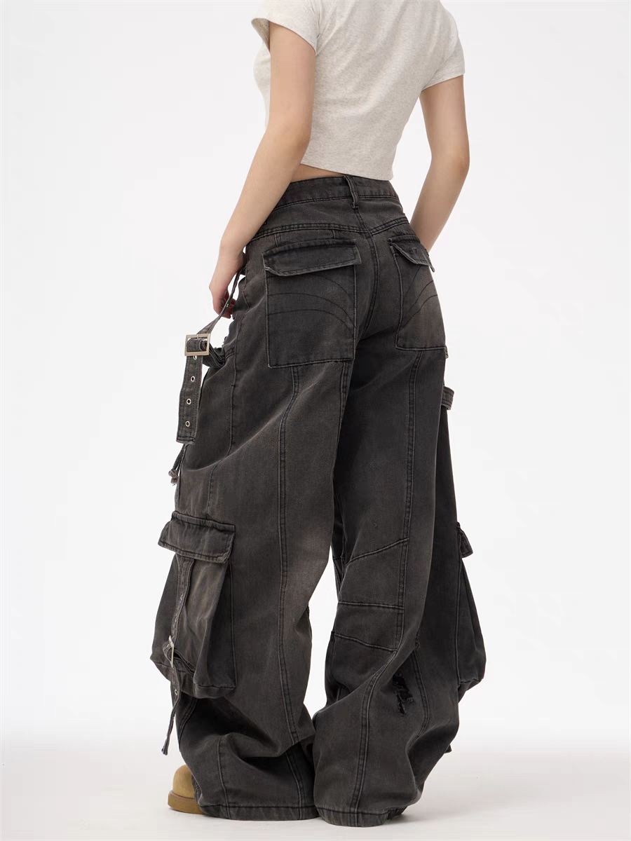 Heavy-Duty Utility Pockets Denim Cargo