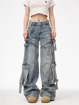 Heavy-Duty Utility Pockets Denim Cargo