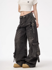 [25SS NEW ARRIVAL] GKIKZ HEAVY-DUTY UTILITY POCKETS DENIM CARGO