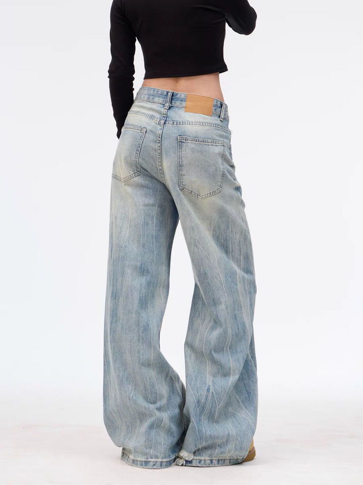 GKIKZ VINTAGE WASHED WIDE-LEG HEAVY DENIM